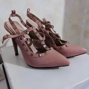 Chic Pink Studded Heels